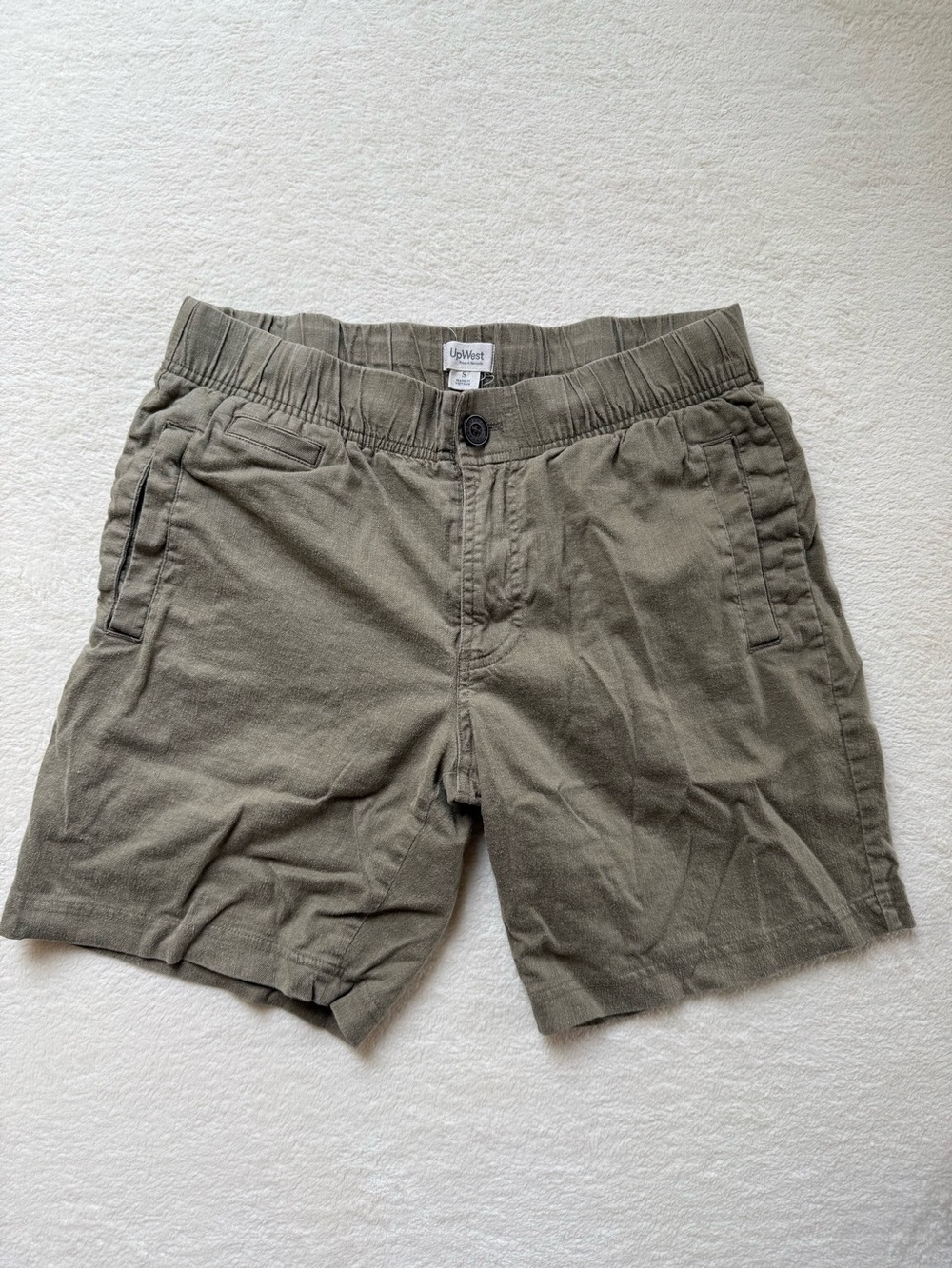 UpWest Men's Olive Utility Flat-Front Shorts